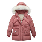 2018 Winter Baby Girls Coats Outwear Fashion Children Long Sleeve Children Jackets Clothing Warm Hooded Coat 1 2 3 4 5 6 Year