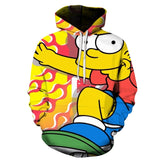 Brand new foreign trade spot 3d printing large size spring and autumn fashion camouflage Simpson men/boy thin hoodie sweatshirt