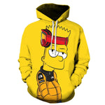 Brand new foreign trade spot 3d printing large size spring and autumn fashion camouflage Simpson men/boy thin hoodie sweatshirt