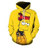 Brand new foreign trade spot 3d printing large size spring and autumn fashion camouflage Simpson men/boy thin hoodie sweatshirt