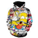 Brand new foreign trade spot 3d printing large size spring and autumn fashion camouflage Simpson men/boy thin hoodie sweatshirt