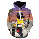 Brand new foreign trade spot 3d printing large size spring and autumn fashion camouflage Simpson men/boy thin hoodie sweatshirt