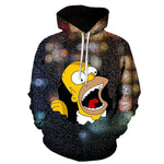 Brand new foreign trade spot 3d printing large size spring and autumn fashion camouflage Simpson men/boy thin hoodie sweatshirt