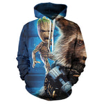 2019 Guardians of the Galaxy Groot Men Hoodies Sweatshirts 3D Printed Funny Hip Hop Hoody Streetwear Pullover Hooded Men Tops