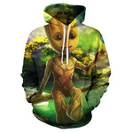 2019 Guardians of the Galaxy Groot Men Hoodies Sweatshirts 3D Printed Funny Hip Hop Hoody Streetwear Pullover Hooded Men Tops