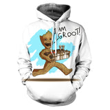 2019 Guardians of the Galaxy Groot Men Hoodies Sweatshirts 3D Printed Funny Hip Hop Hoody Streetwear Pullover Hooded Men Tops