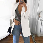 Fanbety 2019 Winter Autumn Women Casual Suit Coat Business Long Sleeve Jacket Outwear Office Ladies fashion plus size Slim  Coat