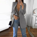 Fanbety 2019 Winter Autumn Women Casual Suit Coat Business Long Sleeve Jacket Outwear Office Ladies fashion plus size Slim  Coat