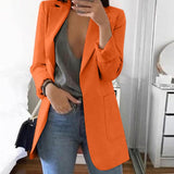 Fanbety 2019 Winter Autumn Women Casual Suit Coat Business Long Sleeve Jacket Outwear Office Ladies fashion plus size Slim  Coat