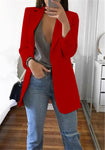 Fanbety 2019 Winter Autumn Women Casual Suit Coat Business Long Sleeve Jacket Outwear Office Ladies fashion plus size Slim  Coat