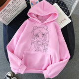 Sailor Moon Kawaii Anime Harajuku Hoodie Women Ullzang Cute Cat Cartoon Korean Style Sweatshirt 90s Fashion Graphic Hoody Female