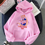 Sailor Moon Kawaii Anime Harajuku Hoodie Women Ullzang Cute Cat Cartoon Korean Style Sweatshirt 90s Fashion Graphic Hoody Female