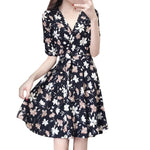 Summer Patry Dress Women Clothes 2019 Elegant Black Floral Dress Sexy Club Dresses Woman Party Night Casual Korean V Neck Dress