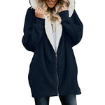 2019 Long basic women jacket spring autumn hooded faux fur coats and jackets women warm plus size outerwear female coat CDR643