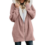 2019 Long basic women jacket spring autumn hooded faux fur coats and jackets women warm plus size outerwear female coat CDR643