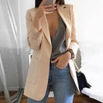 Hirigin Brand 2019 New Arrival Women Ladies Long Sleeve Cardigan Slim Jackets Suit Coat Work Jacket Casual Mid Coat Lapel