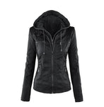 Hot autumn and winter women learn coat stitching motorcycle leather coat short section PU coat big size coat 3XL -7XL