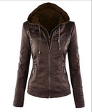 Hot autumn and winter women learn coat stitching motorcycle leather coat short section PU coat big size coat 3XL -7XL