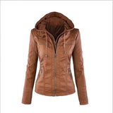 Hot autumn and winter women learn coat stitching motorcycle leather coat short section PU coat big size coat 3XL -7XL