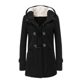 CALOFE Women Fashion Autumn Winter Thicken Cotton Coat Ladies Solid Hooded Warm Jacket Outerwear Female Padded Parka Overcoat