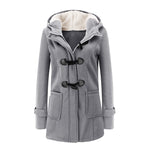 CALOFE Women Fashion Autumn Winter Thicken Cotton Coat Ladies Solid Hooded Warm Jacket Outerwear Female Padded Parka Overcoat