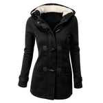 6XL Large Size Women'S Coat Autumn Thick Winter Overcoat Female Long Hooded Coat Outwear Mixed Cotton Horn Leather Buckle Jacket