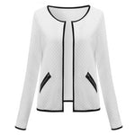 Elegant Lady Jacket Women Coat 2019 Spring Autumn Fashion Long Sleeve Zipper Short Coats Jackets O-neck Outwear Womens Clothing