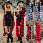 Coat Jacket Women NEW Fashion Long Sleeve Top Casual Plaid Cardigan Outwear Fall