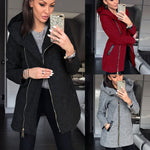 2019 winter Fashion Coat Solid Color Zipper Hoodie women Casual Velvet Coat large S-5XL