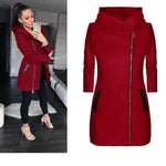 2019 winter Fashion Coat Solid Color Zipper Hoodie women Casual Velvet Coat large S-5XL