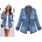 High Quality Denim Jackets Women Autumn Fashion Long Sleeve Jeans Coat Casual Denim Outwear Tops Plus Size 5XL