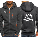 Hoodies Men toyota Car Logo Print Casual Hip Hop Harajuku Long Sleeve Hooded Sweatshirts Mens zipper Jacket Man Hoody Clothing