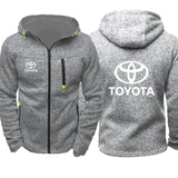 Hoodies Men toyota Car Logo Print Casual Hip Hop Harajuku Long Sleeve Hooded Sweatshirts Mens zipper Jacket Man Hoody Clothing