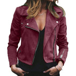 Jacket Women Leather Jacket 2019 Autumn Winter New Lapel Diagonal Zipper Jackets Short Ladies Plus Size Loose Jacket Coat 2XL