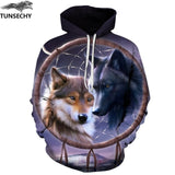 TUNSECHY Men/Women Hoodies With Hat Hoody Print Color Blocks Autumn Winter 3D Sweatshirts Hooded Hood Tops Wholesale and retail