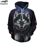 TUNSECHY Men/Women Hoodies With Hat Hoody Print Color Blocks Autumn Winter 3D Sweatshirts Hooded Hood Tops Wholesale and retail