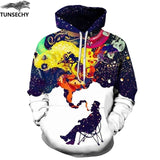 TUNSECHY Men/Women Hoodies With Hat Hoody Print Color Blocks Autumn Winter 3D Sweatshirts Hooded Hood Tops Wholesale and retail