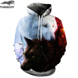 TUNSECHY Men/Women Hoodies With Hat Hoody Print Color Blocks Autumn Winter 3D Sweatshirts Hooded Hood Tops Wholesale and retail