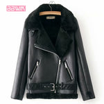 Warm women's winter motorcycle velvet jacket female short lapels fur thick Korean version plus velvet jacket 2019 bomber jacket