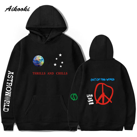 Aikooki Astroworld THRILLS AND CHILLS Hoodies Sweatshirts Men/Women Streetwear Pullover Travis Scotts Boy/Girls Hip Hop Clothes