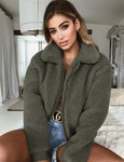 Thefound 2019 New Womens Warm Teddy Bear Hoodie Ladies Fleece Zip Outwear Jacket Oversized Coats